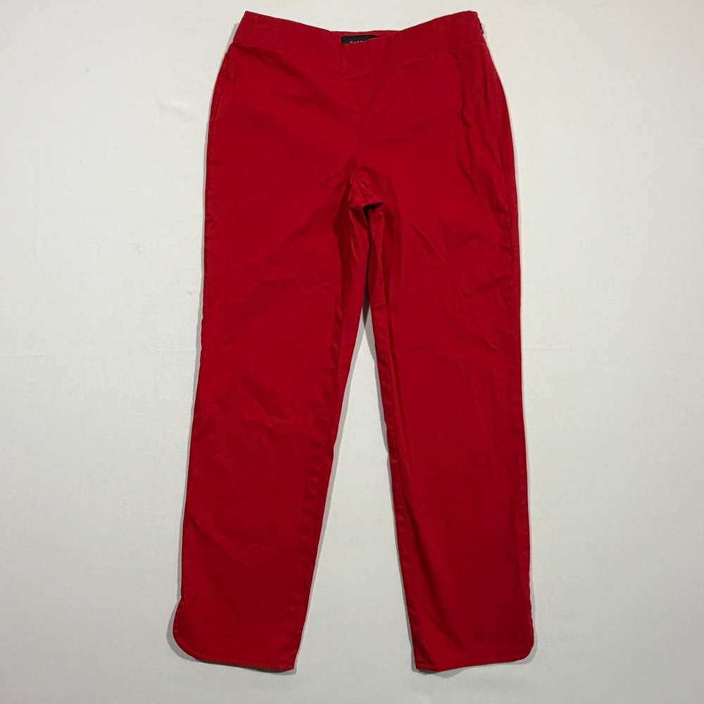 Talbots Heritage Pants Women 2 Red Straight Leg Side Zip Casual Workwear Preppy